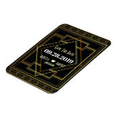 Zwart en goud Gatsby bruiloft Save the Date Magneet (Linkerzijde)