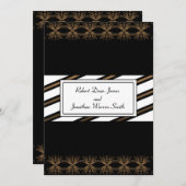 Zwart en Goud Gay Bruiloft Uitnodiging (Voorkant / Achterkant)
