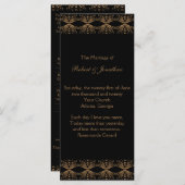 Zwart en Goud Gay Huwelijksprogramma Programmakaart (Voorkant / Achterkant)