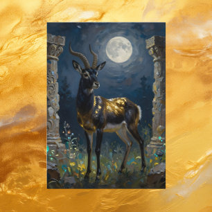 Zwart en Goud Gazelle   Denken Aan Jou Kaart
