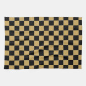 Zwart en goud gecontroleerd theedoek (Horizontaal)