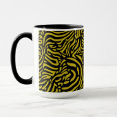 Zwart en goud geel Zebra Patroon Mok (Links)