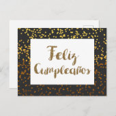 Zwart en Goud Gefeliciteerd Verjaardag Briefkaart (Voorkant / Achterkant)