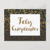 Zwart en Goud Gefeliciteerd Verjaardag Briefkaart (Voorkant)