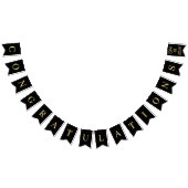 Zwart en goud Gefeliciteerd Vlaggetjes (Alle)