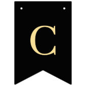 Zwart en goud Gefeliciteerd Vlaggetjes (Eerste vlag)