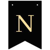 Zwart en goud Gefeliciteerd Vlaggetjes (Derde vlag)