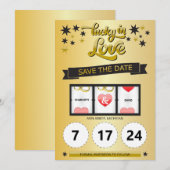 Zwart en Goud Geluk in de Liefde Bewaar de Datum Save The Date (Voorkant / Achterkant)