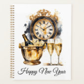 Zwart en goud gelukkig nieuwjaar planner (Voorkant)