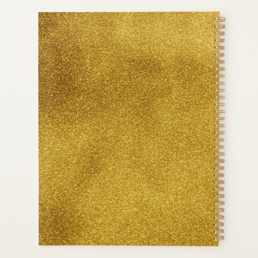 Zwart en goud gelukkig nieuwjaar planner (Achterkant)