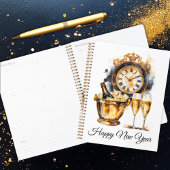 Zwart en goud gelukkig nieuwjaar planner