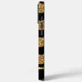 Zwart en goud gemarmerde golven ontwerp Case-Mate iPhone case (Achterkant / Links)