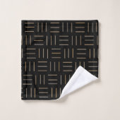 Zwart en goud geometrisch bad handdoek (Wasdoekje)