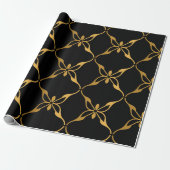 Zwart En Goud Geometrisch Cadeaupapier (Uitgerold)