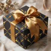 Zwart En Goud Geometrisch Cadeaupapier