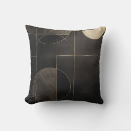 Zwart en goud geometrisch minimalistisch Sierkusse Kussen