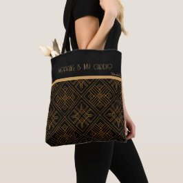 Zwart en Goud Geometrisch Patroon, het Winkelen Ca Tote Bag
