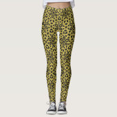 Zwart en Goud Geometrische Leopard Leggings (Voorkant)