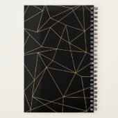 Zwart en Goud Geometrische Lijnen Bruiloft Planner (Achterkant)