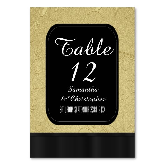 Zwart en goud gepersonaliseerd kaart (Voorkant)