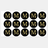 Zwart en goud - Gepersonaliseerd Monogram en naam Labels (Vel)
