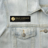 Zwart en goud - Gepersonaliseerd Monogram en naam Naamplaatje (In situ)