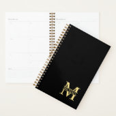 Zwart en goud - Gepersonaliseerd Monogram en naam Planner (Display)