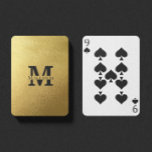 Zwart en goud - Gepersonaliseerd Monogram en naam Pokerkaarten<br><div class="desc">Gepersonaliseerde monogram- en naamcadeautjes met gouden gepersonaliseerde monogram in klassieke stijl van het serif lettertype met naamdoos in het midden van een monogram in zwart op de achtergrond van de folie van faux gold. Perfect als vaderdag cadeautjes voor vader, cadeaus voor grootvader, echtgenoot, groom, beste man, groomsmen en nog veel...</div>