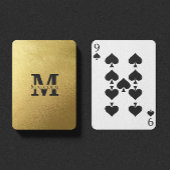 Zwart en goud - Gepersonaliseerd Monogram en naam Pokerkaarten