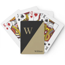 Zwart en goud - Gepersonaliseerd Monogram en naam