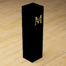 Zwart en goud - Gepersonaliseerd Monogram en naam