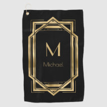 Zwart en Goud Gepersonaliseerd Monogram | Geometri