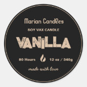 Zwart en goud gepersonaliseerde kaars label (Voorkant)