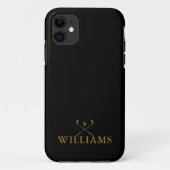 Zwart en goud gepersonaliseerde naam golfclubs Case-Mate iPhone case (Achterkant)