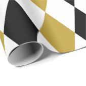 Zwart en goud geruit  cadeaupapier (Rol Hoek)