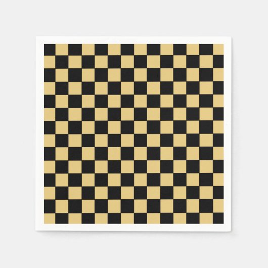 Zwart en goud geruit servet (Voorkant)