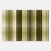Zwart en goud gestreept inpakpapier vel (Voorkant)