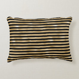 Zwart en goud gestreept Sierkussen accentkussen Accent Kussen