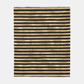 Zwart en goud gestreepte fleece deken (Voorkant)