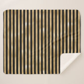 Zwart en Goud Gestreepte Sherpa Deken (Voorkant (horizontaal))