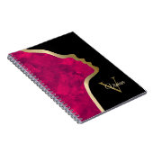 Zwart en Goud Gezicht Monogram Naam Notitieboek (Rechterzijde)