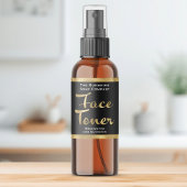 Zwart en Goud Gezicht Toner Fles Label