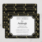 Zwart en Goud Glam Arrows baby shower Kaart (Voorkant / Achterkant)