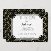 Zwart en Goud Glam Pijlen verjaardag Kaart (Voorkant / Achterkant)