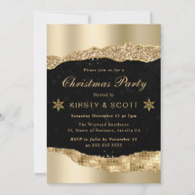 Zwart en Goud Glam Tranen Kerstfeest