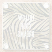 Zwart en Goud Glam Zebra Glazen Onderzetter (Achterkant)