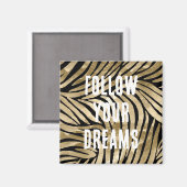 Zwart en Goud Glam Zebra Magneet (Voorkant / Achterkant)