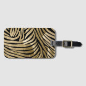 Zwart en Goud Glam Zebra Print Bagagelabel (Voorkant (horizontaal))
