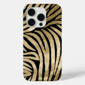 Zwart en Goud Glam Zebra Print Case-Mate iPhone Case (Achterkant)