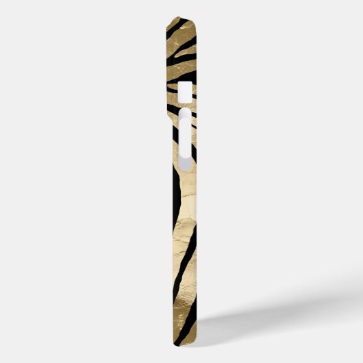 Zwart en Goud Glam Zebra Print Case-Mate iPhone Case (Achterkant / Links)